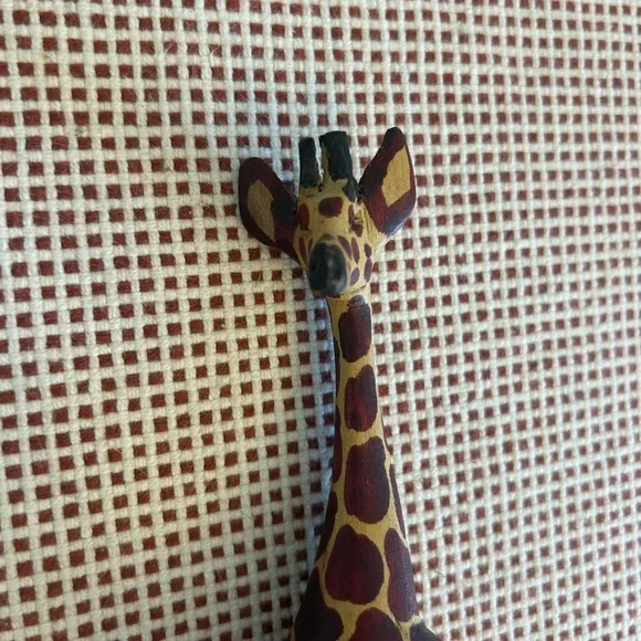 Vintage Wooden Giraffe Statue Tall MCM Primitive Folk Art 8.25” - Picture 8 of 10